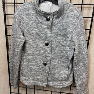 CAbi Heather Gray Button-Up Blazer